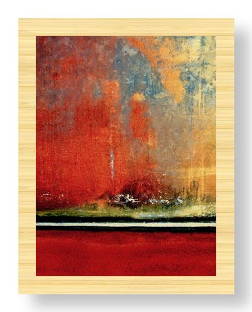LuAnn Ostergaard Limited Edition Ready to Hang Giclee on Sustainable Bamboo: "Crimson Evening Surf"