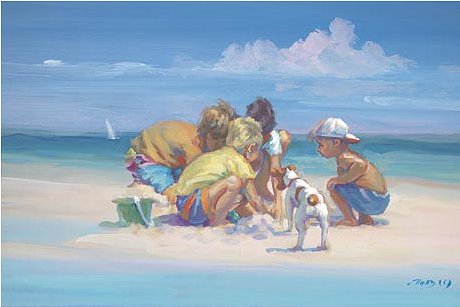 Lucelle Raad Handsigned and Numbered Limited Edition Print: "Island Boys" Lucelle Raad Handsigned and Numbered Limited Edition Print: "Island Boys"