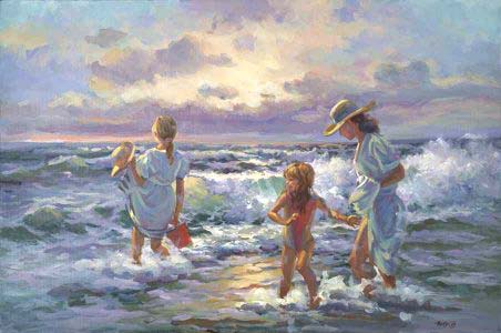 Lucelle Raad Handsigned and Numbered Limited Edition Print: "One Last Dip"