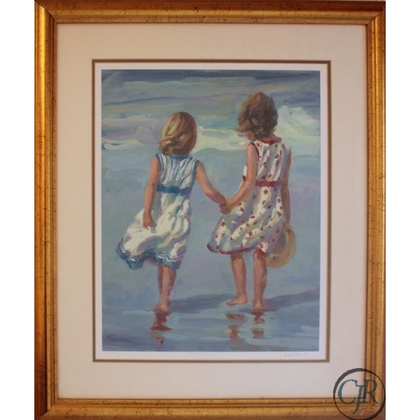Lucelle Raad Serigraph on Paper:"Little Ladies"