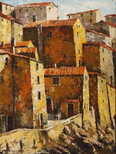 Lucy Liasheva Hand Signed and Numbered Limited Edition Artist Embellished Canvas Giclee: "Spain. Zaragozo"