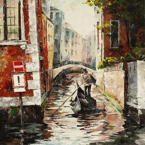 Lucy Liasheva Hand Signed and Numbered Limited Edition Artist Embellished Canvas Giclee: "Venice"