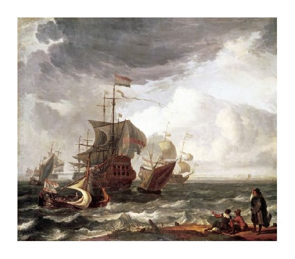Ludolf Backhuysen Fine Art Open Edition Giclée:"Dutch Warships"