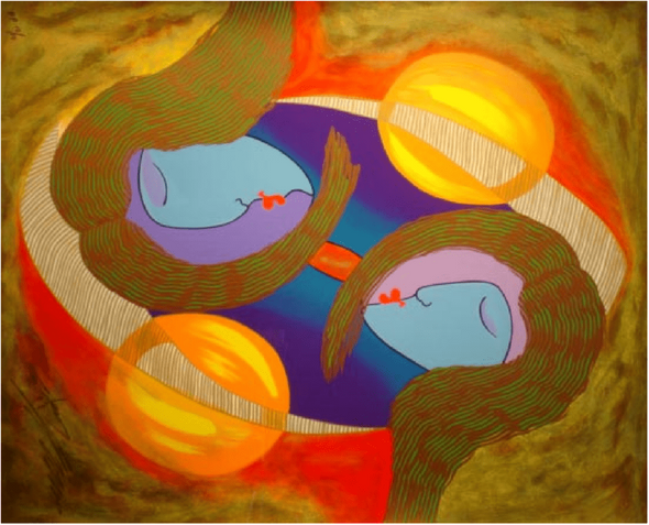 Lun Zen Artist Signed Limited Edition Serigraph on paper:"Love"