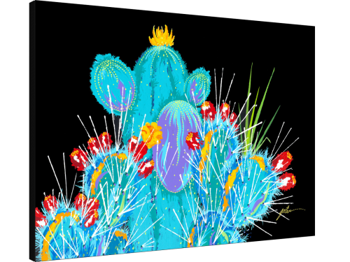 LYNDON GAITHER 30X40 WRAPPED CANVAS MIRROR EDGE:"CACTI"