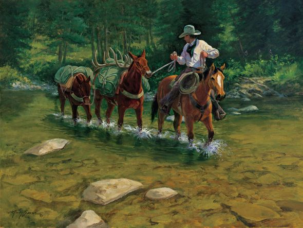 Lyndy Benson Open Edition Museum Quality Canvas Giclée: "Packin' Out"