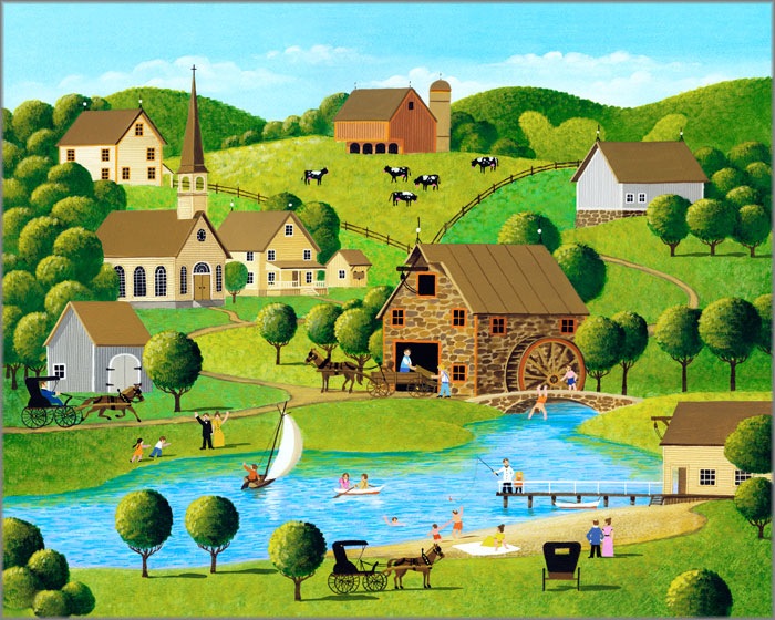 Lynn Kaatz Artist Personally Signed Canvas Giclee:"Summer Lake"