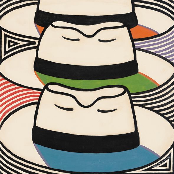 Lynne Bernbaum Limited Edition Museum Quality Gicl&eacute;e: "Panama Hats Series Triple Threat"