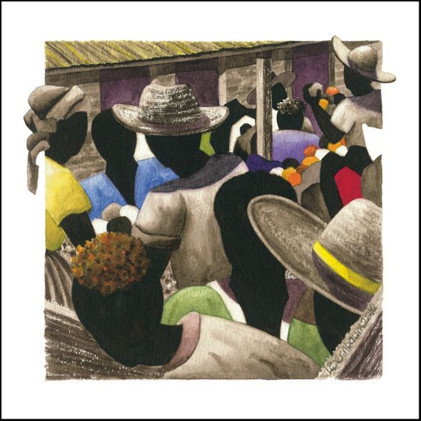 Lynne Bernbaum Limited Edition Museum Quality Gicl&eacute;e: "Petit Marche Couleur 5"