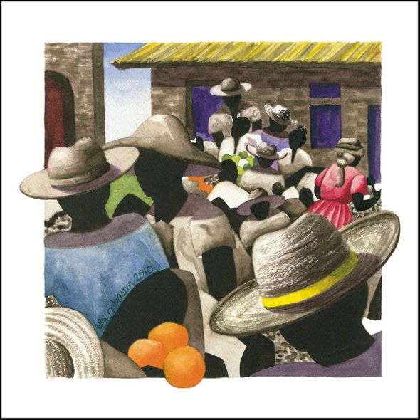 Lynne Bernbaum Limited Edition Museum Quality Gicl&eacute;e: "Petit Marche Couleur 9"