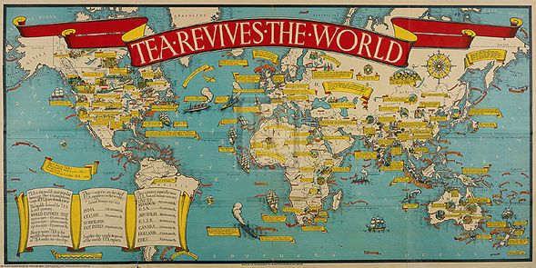 Macdonald Gill Hand Numbered Limited Edition Print on Paper :"Tea Revives The World"