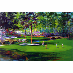 Malcolm Farley Ehnanced Limited Edition Giclee on Canvas Handsigned By Jack Nicklaus :"Amen Corner"