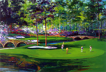 Malcolm Farley Ehnanced Limited Edition Giclee on Canvas Handsigned By Jack Nicklaus :"Amen Corner"