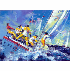 Malcolm Farley Handsigned and Numbered Limited Edition Enhanced Giclee on Canvas:"Against the Wind"