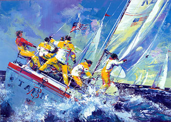 Malcolm Farley Handsigned and Numbered Limited Edition Enhanced Giclee on Canvas:"Against the Wind"