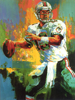 Malcolm Farley Handsigned and Numbered Limited Edition Giclee on Enhanced Canvas: "Dan Marino Hall of Fame"