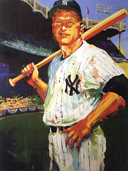 Malcolm Farley Handsigned and Numbered Limited Edition Giclee on Enhanced Canvas: "Mickey Mantle Triple Crown "