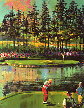 Malcolm Farley Limited Edition Enhanced Giclee on Canvas Countersigned by Jack Nicklaus: "17th at Sawgrass"