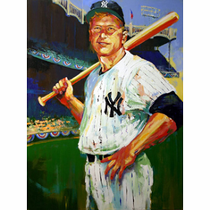 Malcolm Farley Limited Edition Giclee Inscribed with HRs: "Mickey Mantle Triple Crown HR Proof"