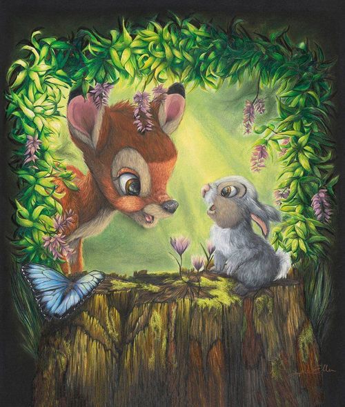 Sophie Ellen Signed Disney Ltd Ed Gallery Wrap Canvas:"Forest Friends"