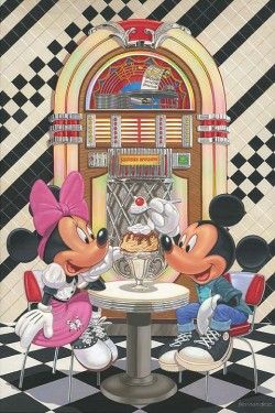 Manuel Hernandez Signed and Numbered Gicl&eacute;e on Canvas: "Sundae for Two"