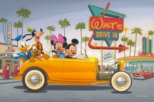Manuel Hernandez Signed and Numbered Gicl&eacute;e on Canvas: "Yellow Coupe - Sold Out"