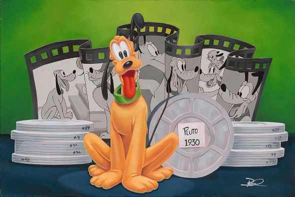 Ben Olson Signed Disney Ltd Ed Gallery Wrap Canvas:"Icons of Animation: Pluto"