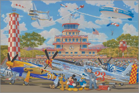 Manuel Hernandez Signed and Numbered Limited Edition Hand-Embellished Gicl&eacute;e on Canvas:"Salute to the Sky, A"