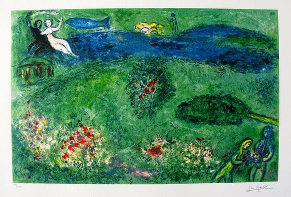 Marc Chagall Limited Edition Facsimile Signed Giclee:"The Orchard"