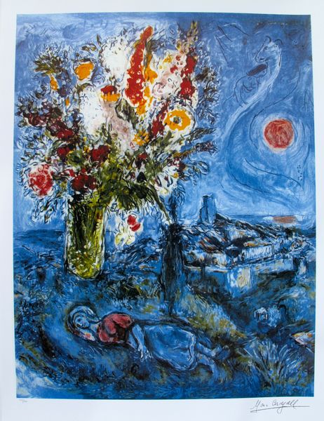 Marc Chagall Limited Edition Lithograph:"La Dormeuse Aux Fleurs"