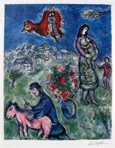 Marc Chagall Limited Edition Lithograph:"Sur La Route Du Village"