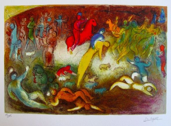 Marc Chagall Limited Edition Small Giclee:"Chloe Is Carried Off By The Methymnaens"