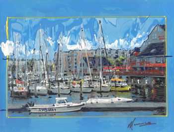 Marco Mark Limited Edition Mixed Media: "Annapolis Harbor II, MD"
