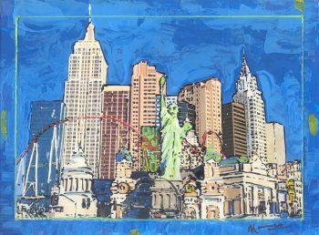 Marco Mark Limited Edition Mixed Media: "New Yorker Hotel, Las Vegas NV"