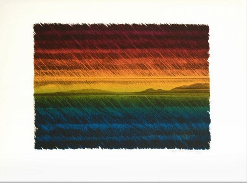 Marcus Uzilevsky Hand-signed Serigraph on Paper: "Mount Tam" Marcus Uzilevsky Hand-signed Serigraph on Paper: "Mount Tam"