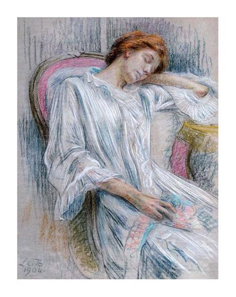 Marie Louise Catherine Breslau Fine Art Open Edition Gicl&eacute;e:"A Young Woman Asleep in a Chair"