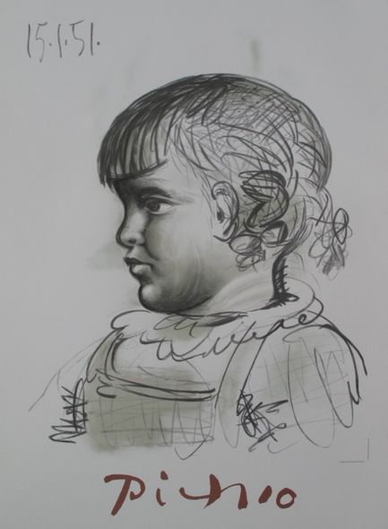 Marina Picasso Limited Edition Lithograph Pablo Picasso:"Portrait D'Enfant"