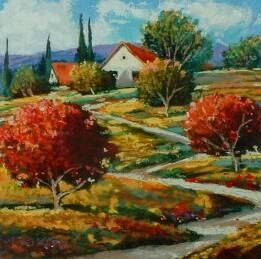 Mark Braver Hand Signed and Numbered Limited Edition Serigraph on Wood: " Country Trail "