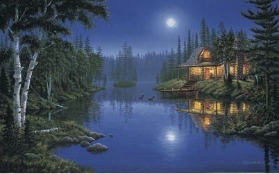 Mark Daehlin Handsigned and Numbered Limited Edition Print:"Moonlight Serenade"