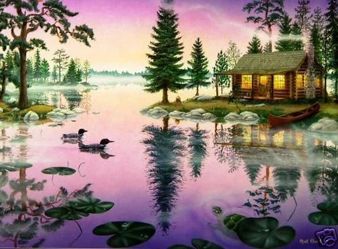 Mark Daehlin Signed and Numbered Limited Edition  Lithograph: "Morning Mist"