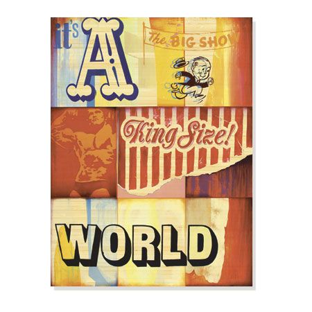 Mark Hobley Limited Edition Ready to Hang Giclee on Sustainable Bamboo: "King Sized World"