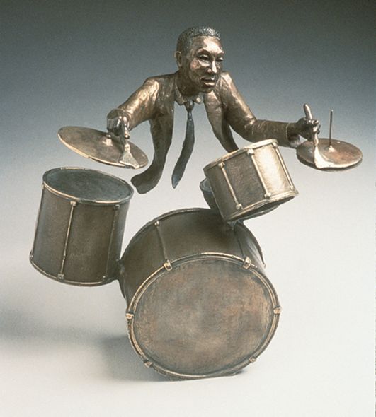 Mark Hopkins Limited Edition Bronze Sculpture:"Jazz Drums"
