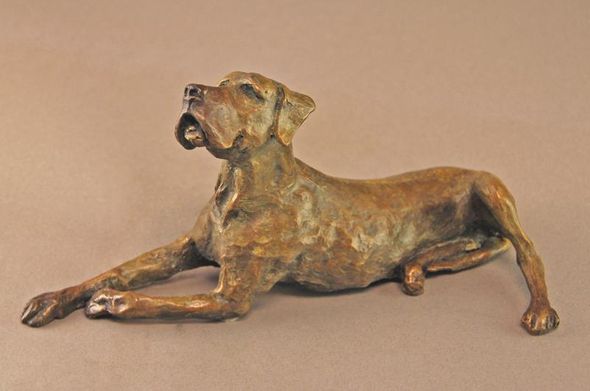 Mark Hopkins Limited Edition Bronze Sculpture: "Great Dane II Laying"