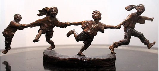 Mark Hopkins Limited Edition Bronze Sculpture:"Crack the Whip"