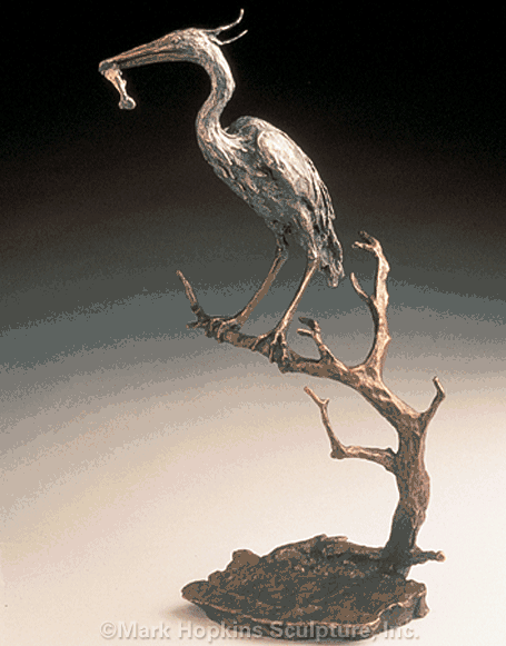 Mark Hopkins Limited Edition Bronze Sculpture: "Heron"