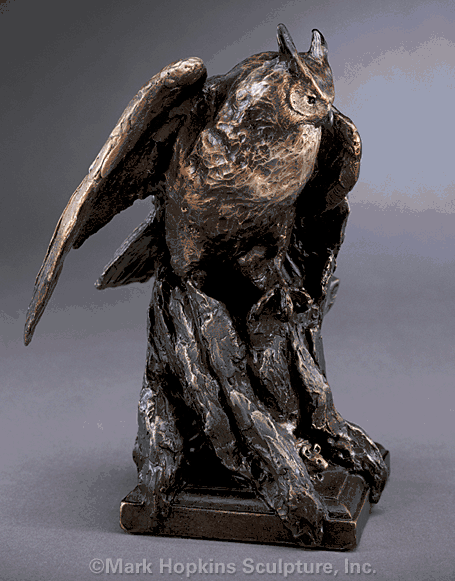 Mark Hopkins Limited Edition Bronze Sculpture: "Owl" by Eli Hopkins