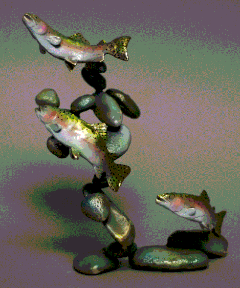 Mark Hopkins Limited Edition Bronze Sculpture: "Rainbow Falls"