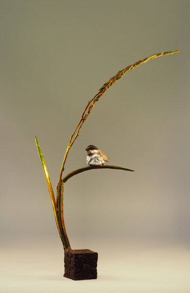Mark Hopkins Limited Edition Bronze Sculpture:"September Song (Chickadee)"