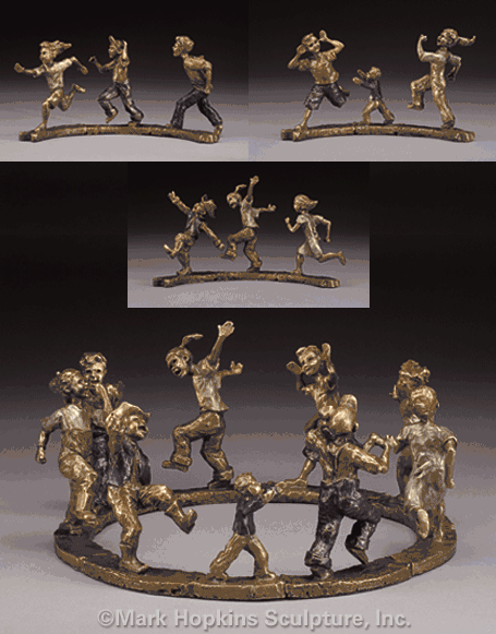 Mark Hopkins Limited Edition Bronze Sculpture (Set of 3) : "Wait for Me - Collection by Eli Hopkins"