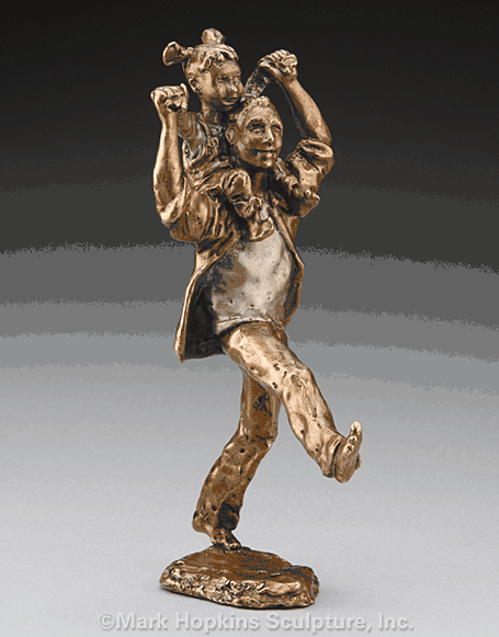 Mark Hopkins Limited Edition Bronze Sculpture: "Shoulder Ride" (girl)